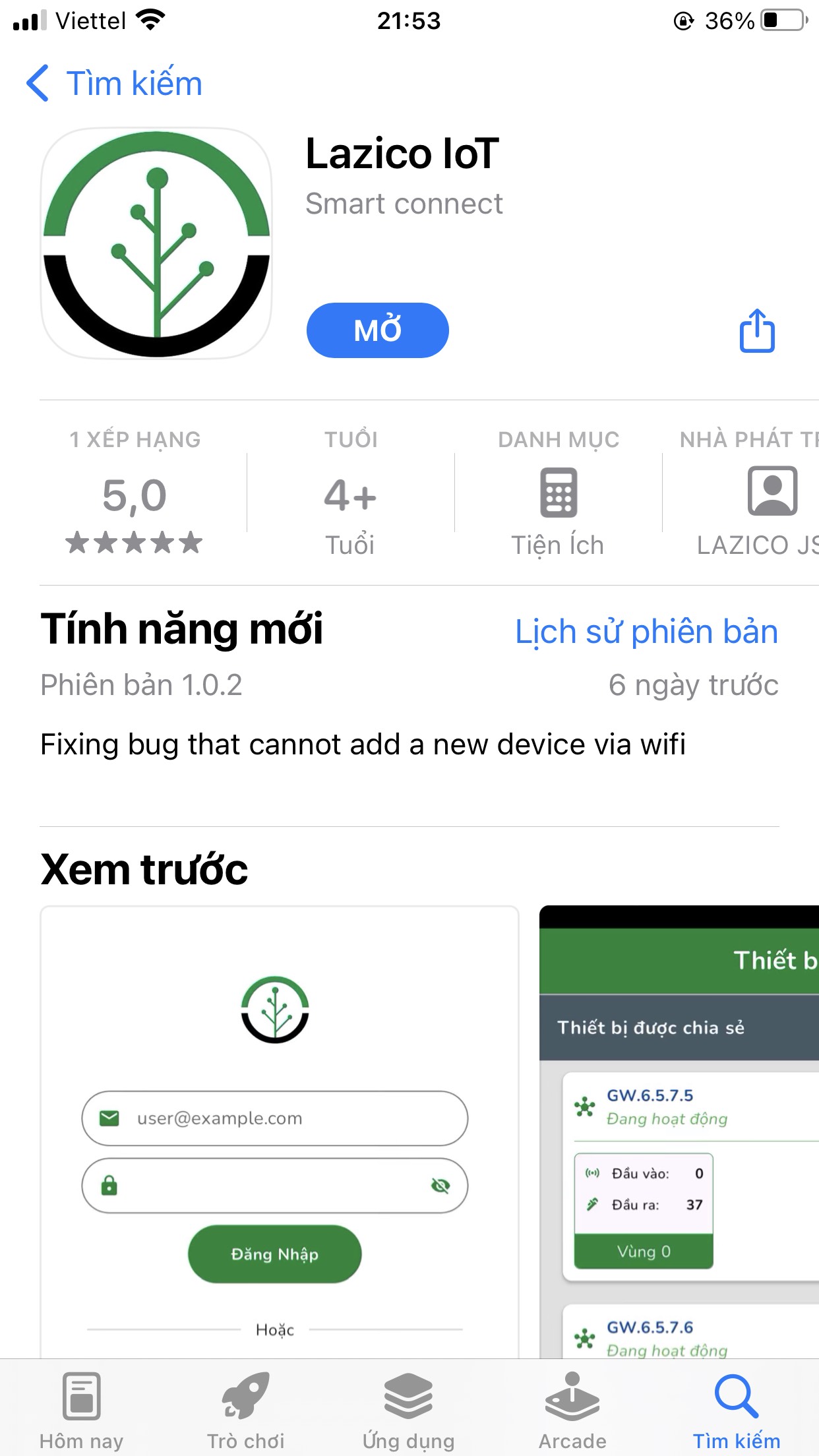 GIAO DIỆN APP LAZICO IOT - ĐIỀU KHIỂN THIẾT BỊ MN5